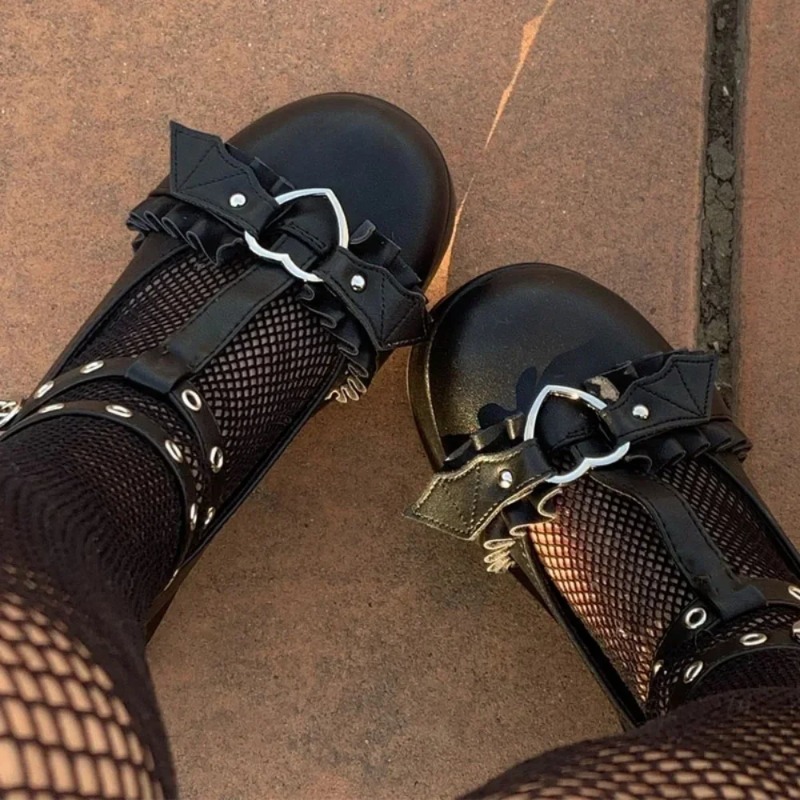 Mary Jane Shoes - New Sweet Heart Buckle Wedges Mary