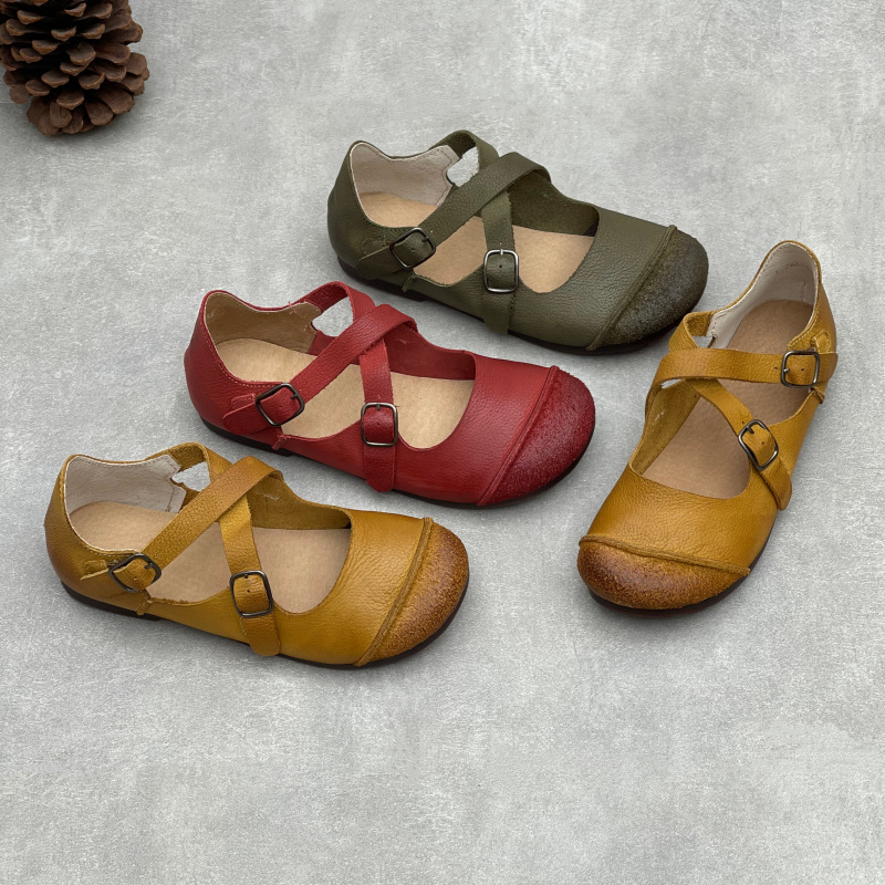 Mary Jane Shoes - Women Original Handmade Genuine Cow Leather