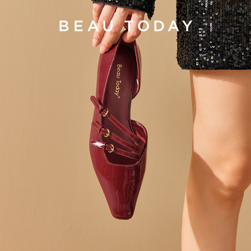 Mary Jane Shoes - BEAUTODAY Pumps Women Patent Leather Pointed