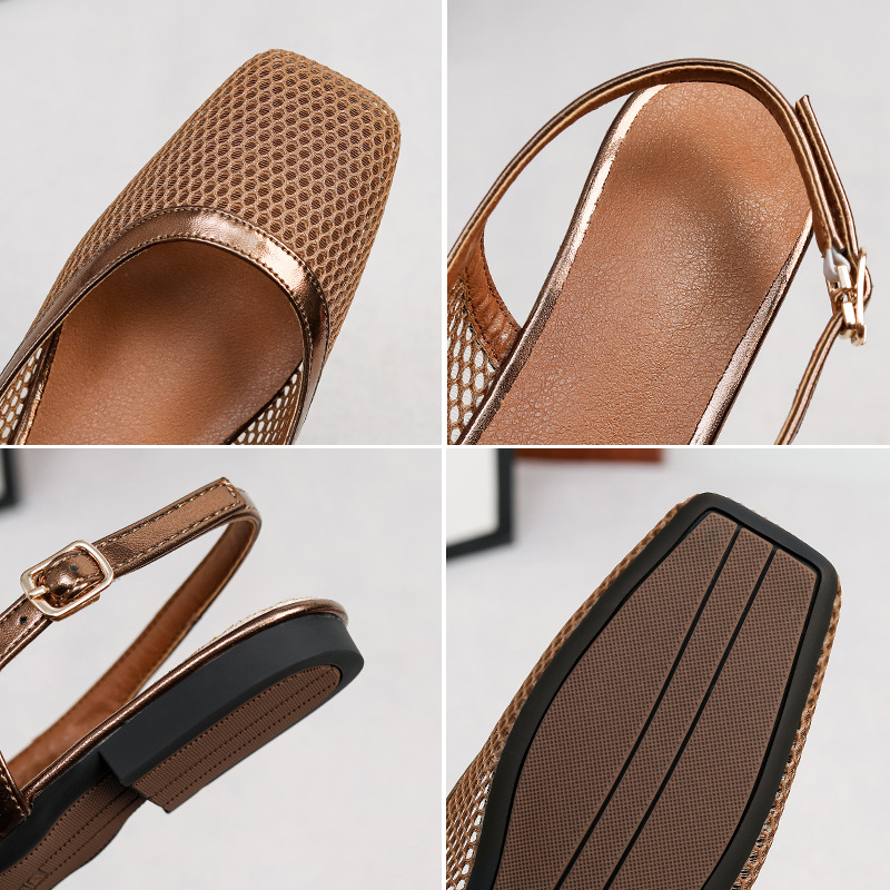 Mesh square head slippers bag  - огляд і ціна Women Shoes Japan