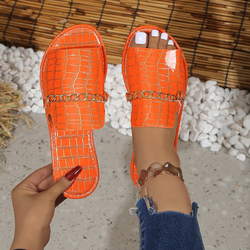 Women's Glitter Gold Slippers  - огляд і ціна Gold Chain Sandal