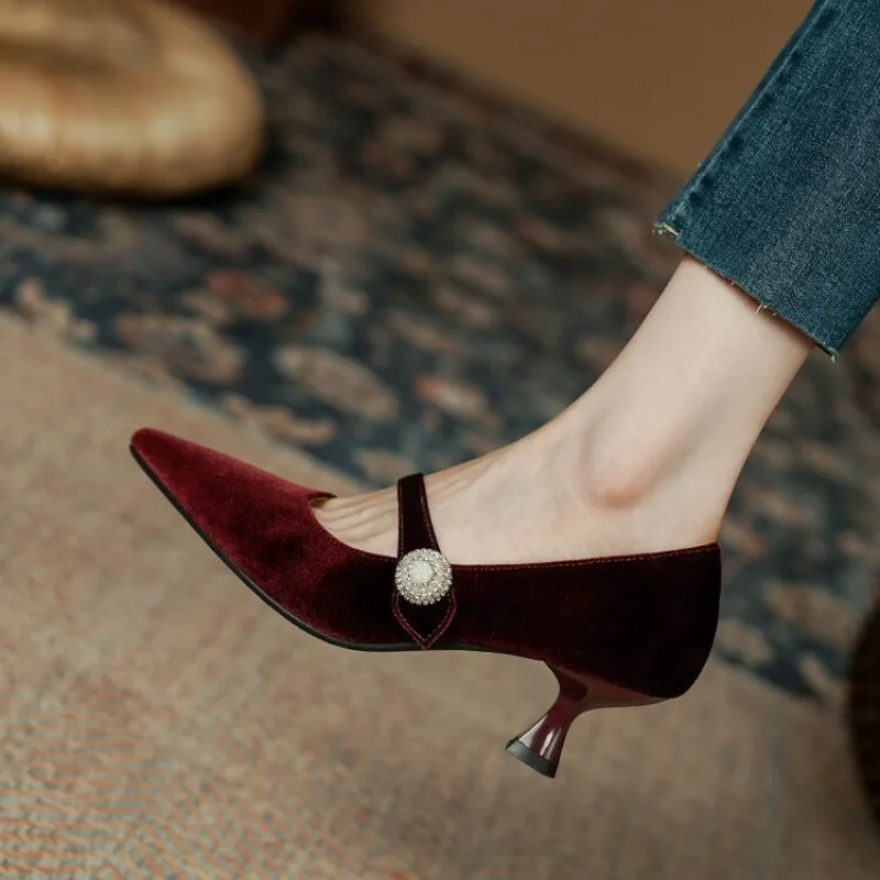 Wine Red Pointed Toe Mary Jane - огляд і ціна Mary Jane Shoes