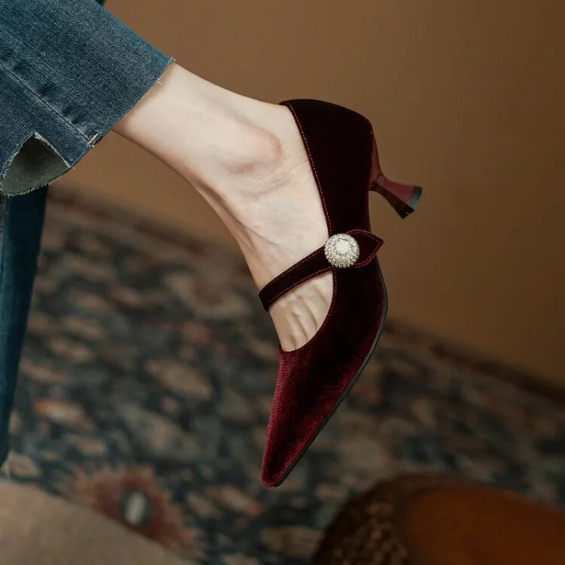 Wine Red Pointed Toe Mary Jane - огляд і ціна Mary Jane Shoes