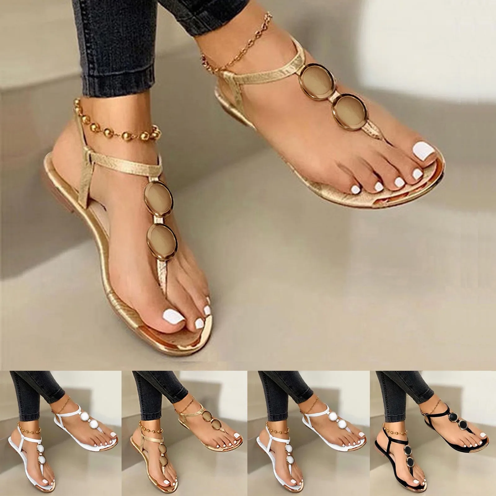 Gold Chain Sandals Buckle Flip - огляд і ціна Gold Chain Sandal