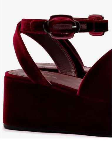 Burgundy Velvet Round Open Toe - огляд і ціна Wedge Heeled Sneaker