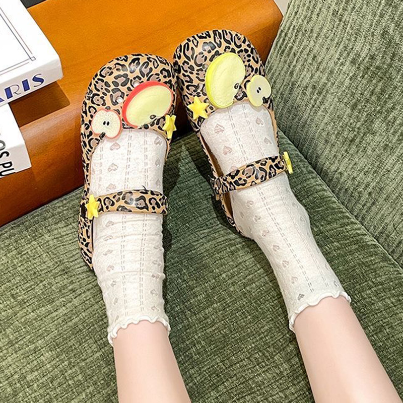 Retro Leopard Print Ballet Hol - огляд і ціна Women Shoes Japan