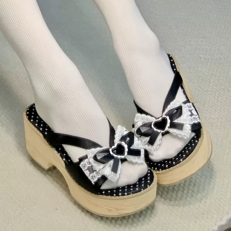 Sweet Bow Wood Grain Thick Bot - огляд і ціна Women Shoes Japan