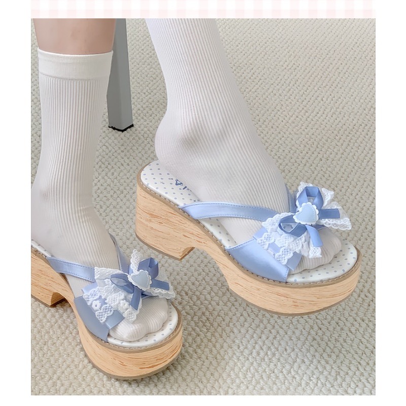 Sweet Bow Wood Grain Thick Bot - огляд і ціна Women Shoes Japan