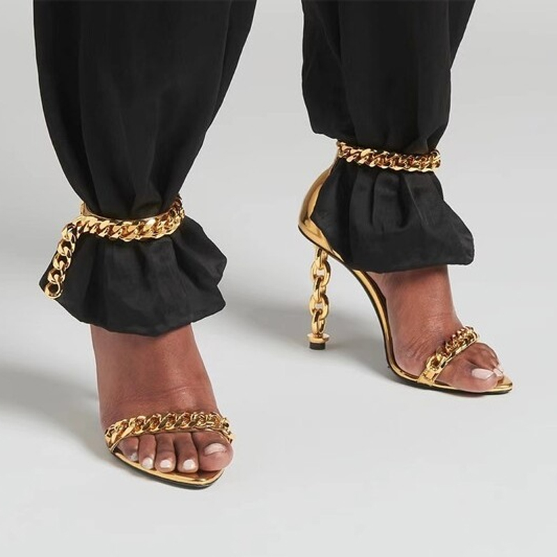 Sexy Gold Chain Heel Pointed T - огляд і ціна Gold Chain Sandal